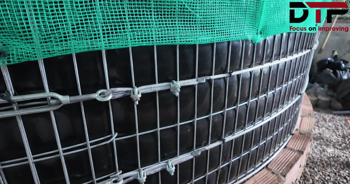 Khung lưới thép mạ kẽm dùng để dựng bể tròn HDPE đường kính 4m